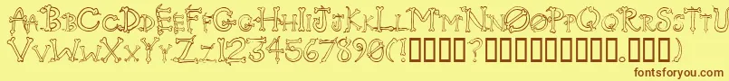 Serpents Font – Brown Fonts on Yellow Background