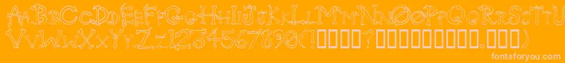 Serpents Font – Pink Fonts on Orange Background