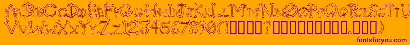 Serpents Font – Purple Fonts on Orange Background