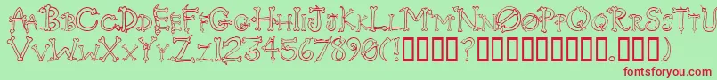 Serpents Font – Red Fonts on Green Background