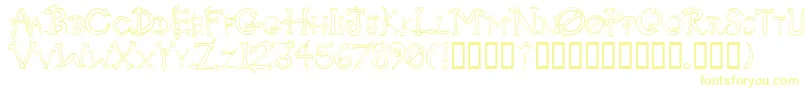 Serpents Font – Yellow Fonts on White Background