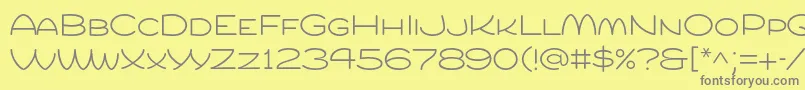Fonte Compurlight – fontes cinzas em um fundo amarelo