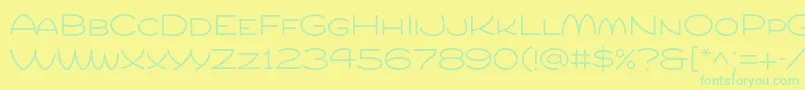 フォントCompurlight – 黄色い背景に緑の文字