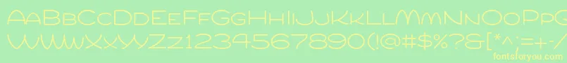 フォントCompurlight – 黄色の文字が緑の背景にあります