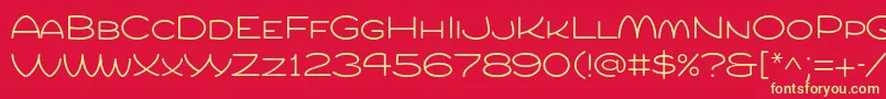 フォントCompurlight – 黄色の文字、赤い背景
