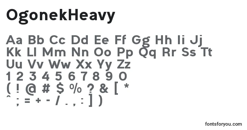 OgonekHeavyフォント–アルファベット、数字、特殊文字