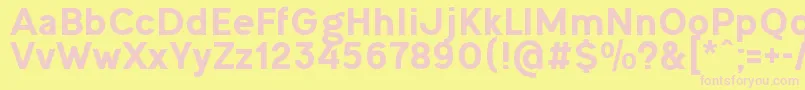 OgonekHeavy-Schriftart – Rosa Schriften auf gelbem Hintergrund