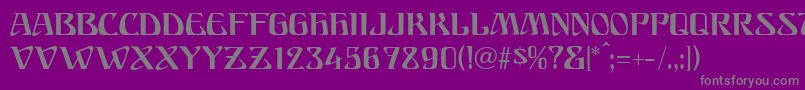 フォントFranconiaModern – 紫の背景に灰色の文字