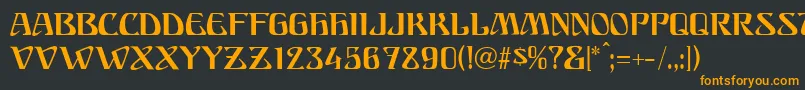 フォントFranconiaModern – 黒い背景にオレンジの文字