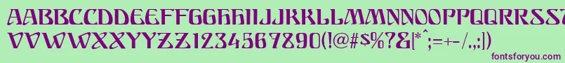 FranconiaModern Font – Purple Fonts on Green Background