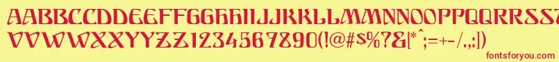 FranconiaModern Font – Red Fonts on Yellow Background