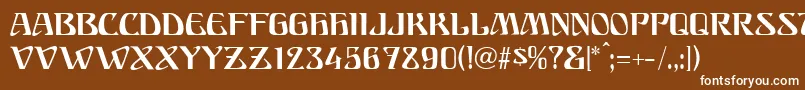 フォントFranconiaModern – 茶色の背景に白い文字