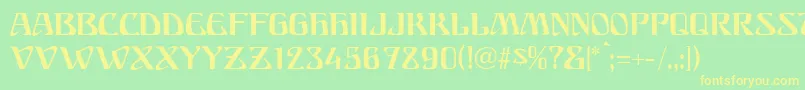 FranconiaModern Font – Yellow Fonts on Green Background