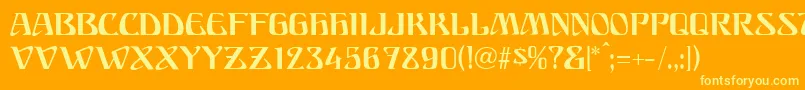 FranconiaModern Font – Yellow Fonts on Orange Background
