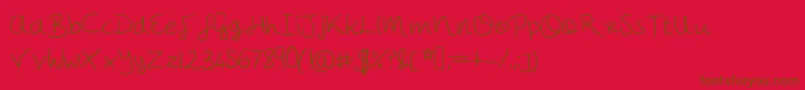 Megshand-fontti – ruskeat fontit punaisella taustalla