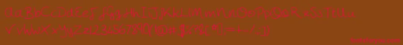 Megshand Font – Red Fonts on Brown Background