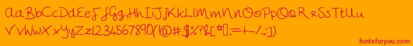 Megshand Font – Red Fonts on Orange Background
