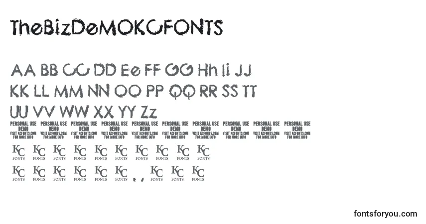 Шрифт ThebizdemoKcfonts – алфавит, цифры, специальные символы