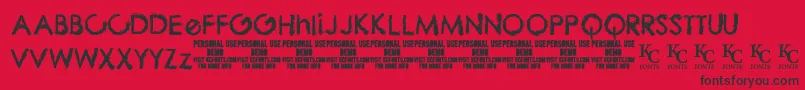 ThebizdemoKcfonts Font – Black Fonts on Red Background