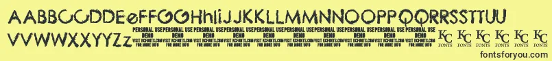 ThebizdemoKcfonts Font – Black Fonts on Yellow Background