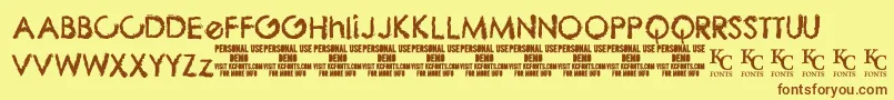 ThebizdemoKcfonts Font – Brown Fonts on Yellow Background