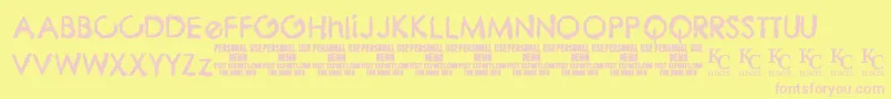 Шрифт ThebizdemoKcfonts – розовые шрифты на жёлтом фоне