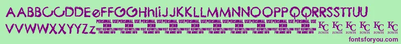 ThebizdemoKcfonts Font – Purple Fonts on Green Background