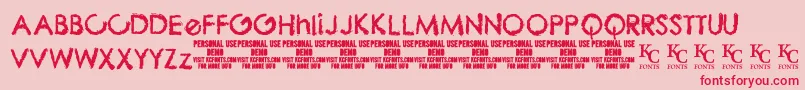 ThebizdemoKcfonts Font – Red Fonts on Pink Background