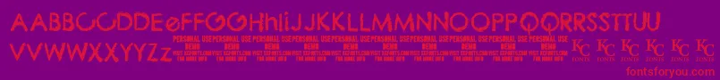 ThebizdemoKcfonts Font – Red Fonts on Purple Background