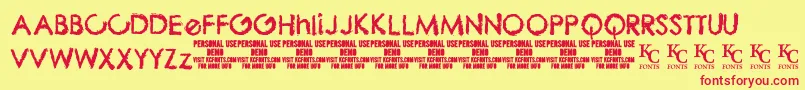 ThebizdemoKcfonts Font – Red Fonts on Yellow Background