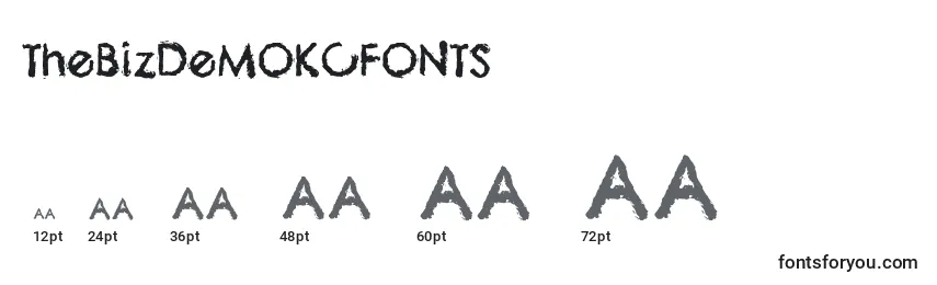 Размеры шрифта ThebizdemoKcfonts