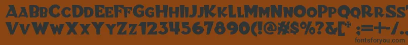 Blitzkriegnf-Schriftart – Schwarze Schriften auf braunem Hintergrund