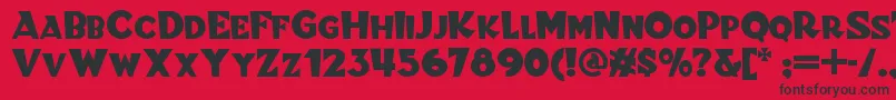 Fonte Blitzkriegnf – fontes pretas em um fundo vermelho