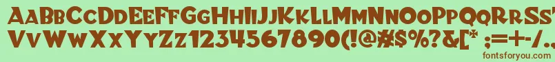 Blitzkriegnf Font – Brown Fonts on Green Background