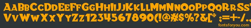 フォントBlitzkriegnf – 黒い背景にオレンジの文字