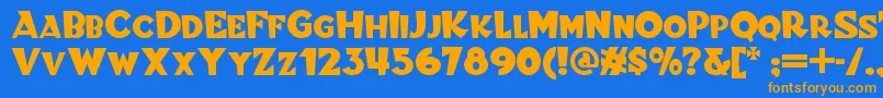 Fonte Blitzkriegnf – fontes laranjas em um fundo azul