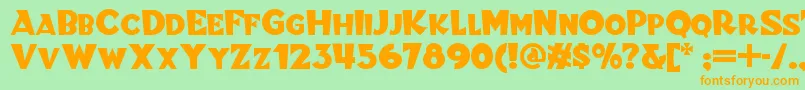 Fonte Blitzkriegnf – fontes laranjas em um fundo verde