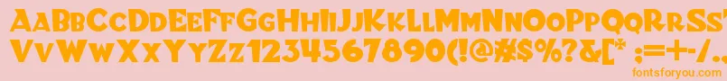 Blitzkriegnf-Schriftart – Orangefarbene Schriften auf rosa Hintergrund