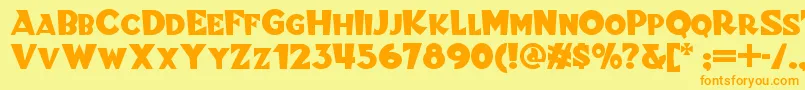 Blitzkriegnf Font – Orange Fonts on Yellow Background
