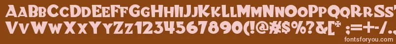 Blitzkriegnf-Schriftart – Rosa Schriften auf braunem Hintergrund