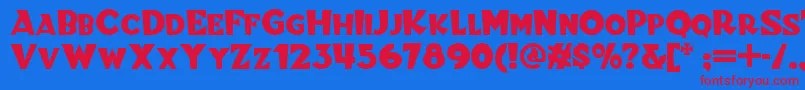Czcionka Blitzkriegnf – czerwone czcionki na niebieskim tle