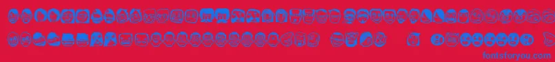 Thefreakyface Font – Blue Fonts on Red Background