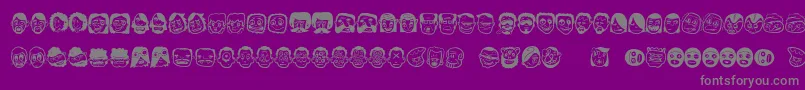 Weitere Informationen zur Thefreakyface-Schriftart Thefreakyface-Schriftart – Graue Schriften auf violettem Hintergrund