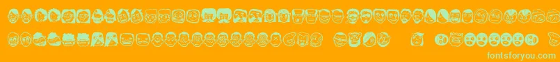 Thefreakyface Font – Green Fonts on Orange Background