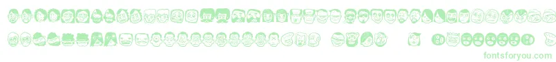 Thefreakyface-Schriftart – Grüne Schriften auf weißem Hintergrund