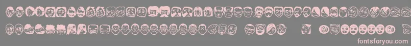 Fonte Thefreakyface – fontes rosa em um fundo cinza