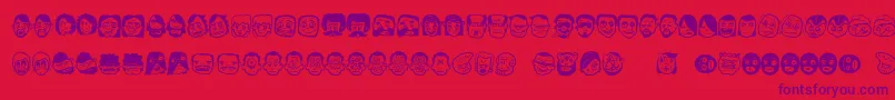 Шрифт Thefreakyface – фиолетовые шрифты на красном фоне