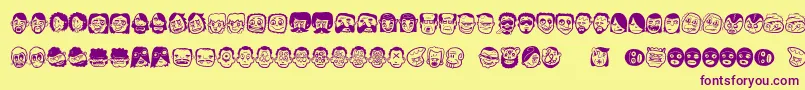 Thefreakyface Font – Purple Fonts on Yellow Background