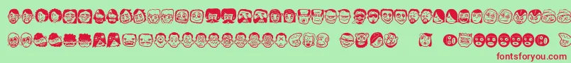 Thefreakyface Font – Red Fonts on Green Background