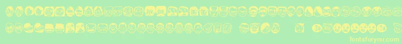 Police Thefreakyface – polices jaunes sur fond vert